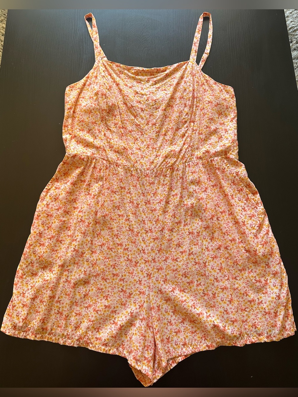 Old Navy Pink Floral Spaghetti-Strap Romper